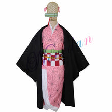 Anime Demon Slayer Kamado Nezuko Cosplay Costumes Kimetsu no Yaiba Women Pink Kimono Halloween Costumes For Women
