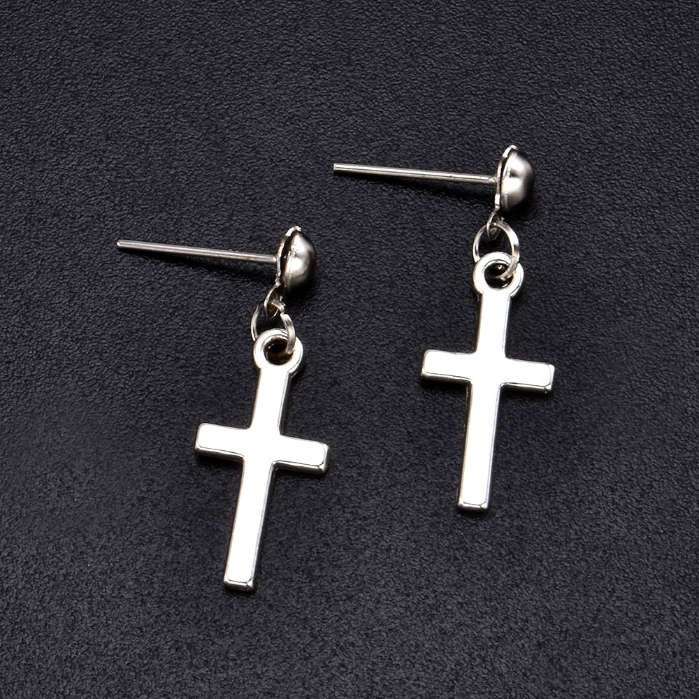 Women Fashion Punk Cross Pendant Cartilage Drop Dangle Earrings Jewelry Aretes De Mujer Modernos 2019