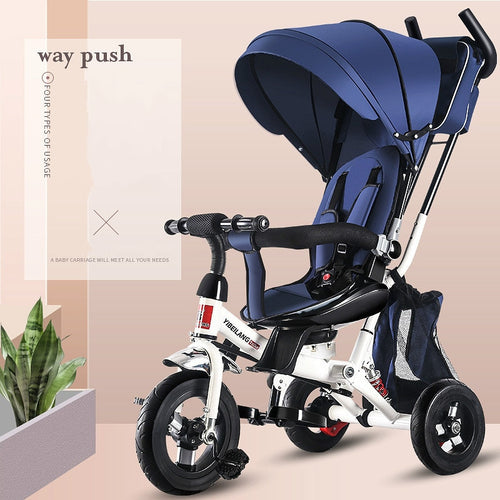 4 In 1 Infant Tricycle Folding Rotating Seat Baby Stroller  3 Wheel Bicycle  Kids Bikes Three Wheel Stroller Baby Trolley 6M-6Y