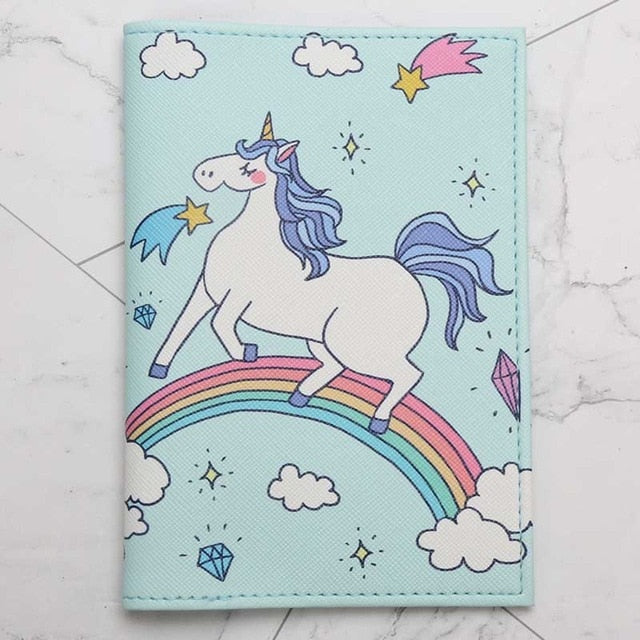 Fashion Cute Cat &Duck Animals Cartoon Passport Cover Men Women PU Leather Travel Passport Holder Case Card ID Holders 14.5*10cm