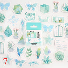45pcs/box Stationery Stickers Vaporwave DIY Planet Sticky Paper Kawaii Moon Plants Stickers For Decoration Diary Scrapbooking