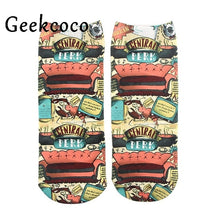 Friends tv show Fashion cartoon unisex Casual Non Slip Breathable Comfortable short Tube couple Socks J0879