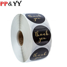500pcs/roll Gold Foil Thank You Stickers for seal labels 1 inch gift Packaging Stickers Birthday Party offer stationery sticker