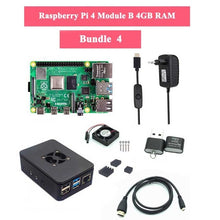 Raspberry Pi 4 Model B 1/2/4GB RAM + Case + Fan + Heat Sink + Power Adapter + 32/64 GB SD Card + HDMI Cable for RPI 4B