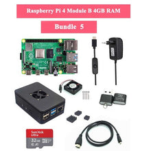 Raspberry Pi 4 Model B 1/2/4GB RAM + Case + Fan + Heat Sink + Power Adapter + 32/64 GB SD Card + HDMI Cable for RPI 4B