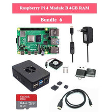 Raspberry Pi 4 Model B 1/2/4GB RAM + Case + Fan + Heat Sink + Power Adapter + 32/64 GB SD Card + HDMI Cable for RPI 4B