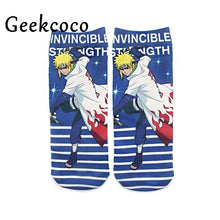 J1077 Cartoon Anime NARUTO Punk Cotton Short Socks Cute Unisex Skatebord Socks Fashion One Side Print Socks