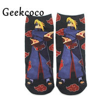 J1077 Cartoon Anime NARUTO Punk Cotton Short Socks Cute Unisex Skatebord Socks Fashion One Side Print Socks