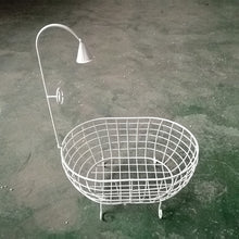 Baby Photo Props Iron Basket Shower Bathtub Newborn Infant Child Photography Auxiliary Frame for Studio Posing Photography Props
