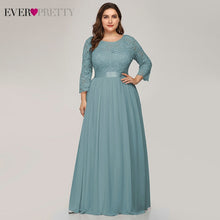 Wedding Party Dress Plus Size Ever Pretty Elegant A Line O Neck Three Quarter Sleeve Long Lace Mother Of The Bride Dresses 2020