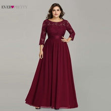 Wedding Party Dress Plus Size Ever Pretty Elegant A Line O Neck Three Quarter Sleeve Long Lace Mother Of The Bride Dresses 2020