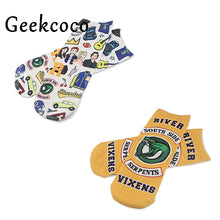 J1124 Cartoon Riverdale Tv Show Couple Cotton Short Socks Cute Unisex Skatebord Socks Fashion One Side Print Socks