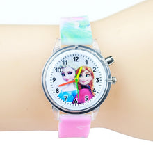 Princess Elsa Children Watches Kids Spiderman Colorful Light Source Boys Watch Girls Party Gift Clock Wrist Relogio Feminino