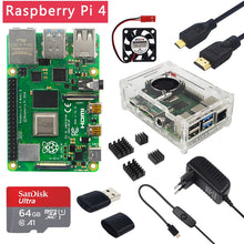 Raspberry Pi 4 Model B 2GB/4GB/8GB RAM + Case + Fan + Heat Sink + Power Adapter + 32/64 GB SD Card + Micro HDMI Cable for RPI 4B