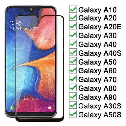 9D Protective Glass on For Samsung Galaxy A10 A20 A30 A40 A50 A60 A20E A30S A50S Screen Protector For Samsung A70 A80 A90 Glass