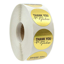 500pcs/roll Gold Foil Thank You Stickers for seal labels 1 inch gift Packaging Stickers Birthday Party offer stationery sticker
