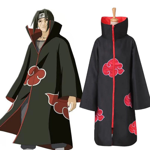 Hot Sale Anime Naruto Akatsuki /Uchiha Itachi Cosplay Halloween Christmas Party Costume Cloak Cape