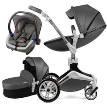 Hot Mom Baby Stroller 3 in 1 travel system with bassinet and car seat，360° Rotation Function children stroller,Luxury Pram F023