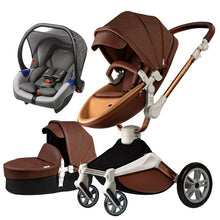 Hot Mom Baby Stroller 3 in 1 travel system with bassinet and car seat，360° Rotation Function children stroller,Luxury Pram F023