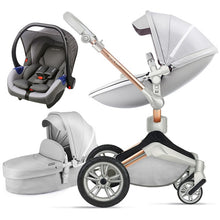 Hot Mom Baby Stroller 3 in 1 travel system with bassinet and car seat，360° Rotation Function children stroller,Luxury Pram F023
