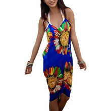 2020 Bohemian Women Summer Beach Dress Bikini Cover-ups Swim Wear Cover Up Cotton Tunic Sexy Deep V-Neck Robe Caftan Summer