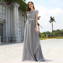 Elegant Evening Dress Chiffon Ever Pretty EP00546GY A Line Sequined Ruffles Long Dresses For Women Formal Gown For Ladies 2020