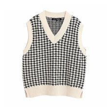 KPYTOMOA Women 2020 Fashion Oversized Knitted Vest Sweater V Neck Sleeveless Side Vents Loose Female Waistcoat Chic Tops