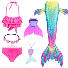AngelGirl 2020 Girls Swimmable Mermaid Tail Princess Dress with Monofin Kids Holiday Mermaid Costume Cosplay Swimsuit Birthday