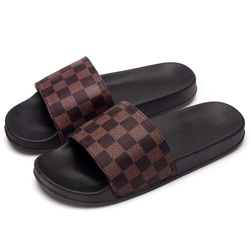 Lovers Beach Sandals & Slippers Women Fashion Plaid Flip-Flop Student Summer Seaside Thick Bottom Non-slip Outdoor Slippers men