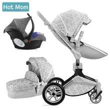 Hot Mom Baby Stroller 3 in 1 travel system with bassinet and car seat，360° Rotation Function children stroller,Luxury Pram F023