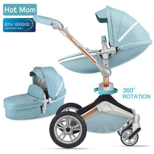 Hot Mom Baby Stroller 3 in 1 travel system with bassinet and car seat，360° Rotation Function children stroller,Luxury Pram F023