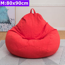 Comfortable Lazy Sofas Cover Chairs without Filler Linen Cloth Lounger Seat Bean Bag Pouf Puff Couch Tatami Living Room S/M/L
