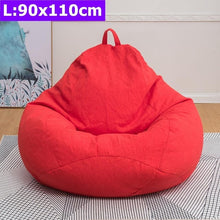 Comfortable Lazy Sofas Cover Chairs without Filler Linen Cloth Lounger Seat Bean Bag Pouf Puff Couch Tatami Living Room S/M/L