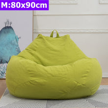 Comfortable Lazy Sofas Cover Chairs without Filler Linen Cloth Lounger Seat Bean Bag Pouf Puff Couch Tatami Living Room S/M/L