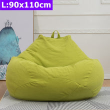 Comfortable Lazy Sofas Cover Chairs without Filler Linen Cloth Lounger Seat Bean Bag Pouf Puff Couch Tatami Living Room S/M/L