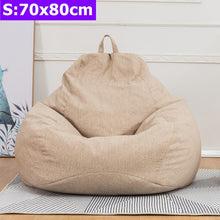 Comfortable Lazy Sofas Cover Chairs without Filler Linen Cloth Lounger Seat Bean Bag Pouf Puff Couch Tatami Living Room S/M/L
