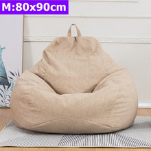 Comfortable Lazy Sofas Cover Chairs without Filler Linen Cloth Lounger Seat Bean Bag Pouf Puff Couch Tatami Living Room S/M/L