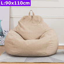 Comfortable Lazy Sofas Cover Chairs without Filler Linen Cloth Lounger Seat Bean Bag Pouf Puff Couch Tatami Living Room S/M/L