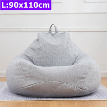 Comfortable Lazy Sofas Cover Chairs without Filler Linen Cloth Lounger Seat Bean Bag Pouf Puff Couch Tatami Living Room S/M/L