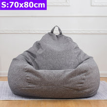 Comfortable Lazy Sofas Cover Chairs without Filler Linen Cloth Lounger Seat Bean Bag Pouf Puff Couch Tatami Living Room S/M/L