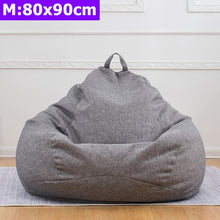 Comfortable Lazy Sofas Cover Chairs without Filler Linen Cloth Lounger Seat Bean Bag Pouf Puff Couch Tatami Living Room S/M/L