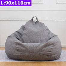 Comfortable Lazy Sofas Cover Chairs without Filler Linen Cloth Lounger Seat Bean Bag Pouf Puff Couch Tatami Living Room S/M/L