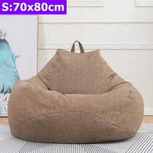 Comfortable Lazy Sofas Cover Chairs without Filler Linen Cloth Lounger Seat Bean Bag Pouf Puff Couch Tatami Living Room S/M/L
