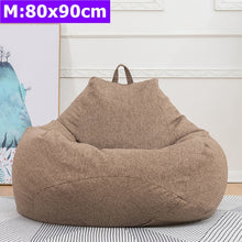 Comfortable Lazy Sofas Cover Chairs without Filler Linen Cloth Lounger Seat Bean Bag Pouf Puff Couch Tatami Living Room S/M/L