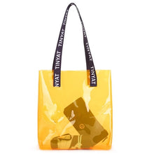 Tinyat Transparent women shoulder bag pvc girl beach bag women’s handbag sugar color jelly portable swim bag  sling bag