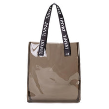 Tinyat Transparent women shoulder bag pvc girl beach bag women’s handbag sugar color jelly portable swim bag  sling bag