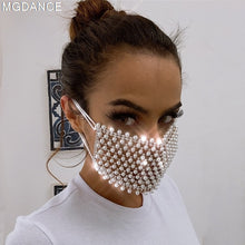 Fashion Pearl Masks Party Show Costume Performance Evening Club Dance Wear Singer Costume Stones Mask
