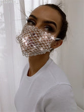 Fashion Pearl Masks Party Show Costume Performance Evening Club Dance Wear Singer Costume Stones Mask