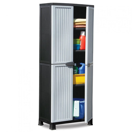 Outer resin cabinet with 3 gray Baldas 171x68x39cm GH91