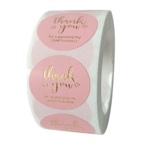 Pink Paper Label Stickers Gold Thank You Sticker Scrapbooking 500pcs for Wedding Gift Card Business Packaging Stationery Sticker